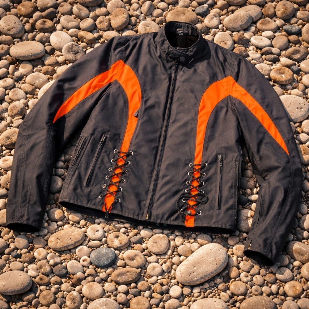 NeXgen Motorcycle Jacket Zip-Out Liner Venting Size M Black Orange
